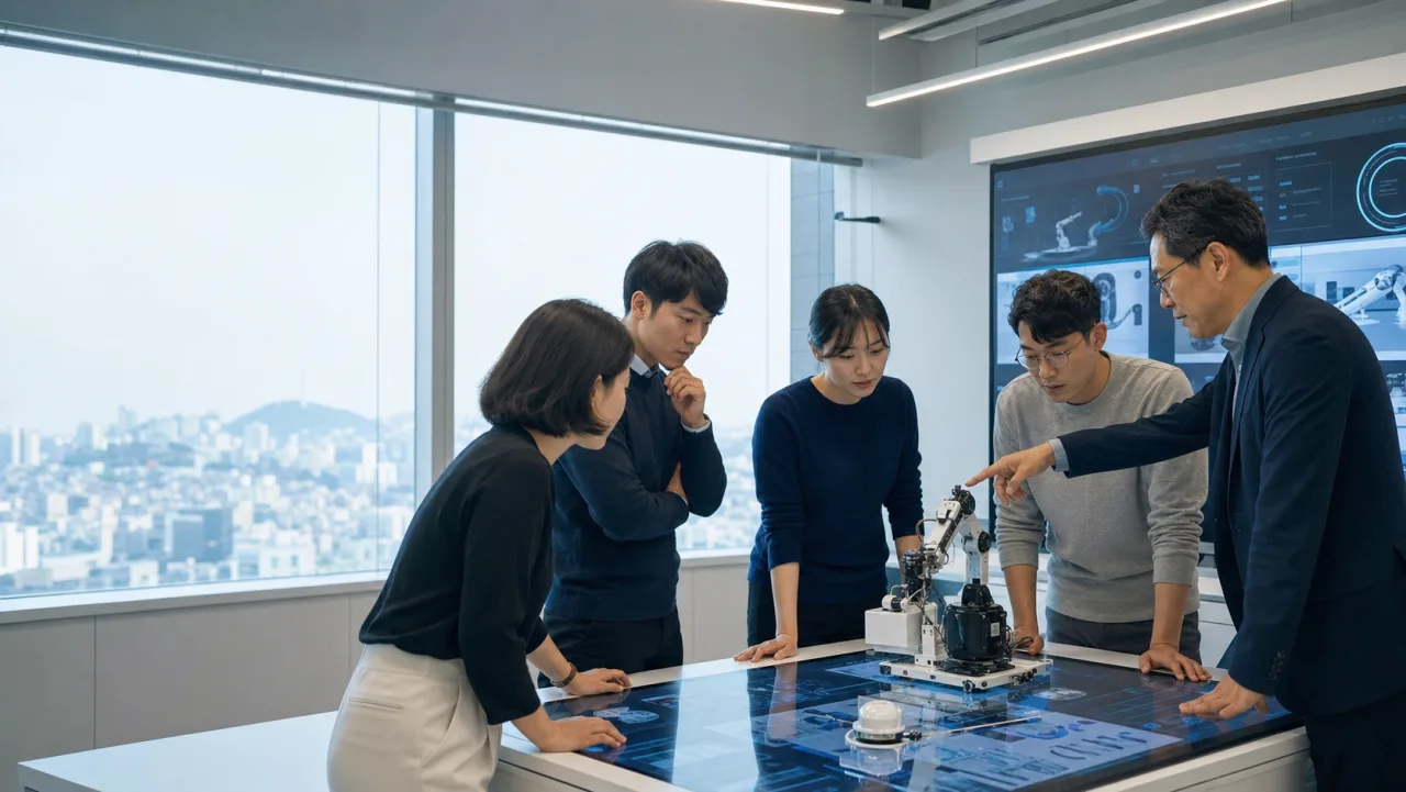 AI 로봇 기술을 중심으로 협업하는 한국의 연구자와 산업 전문가들